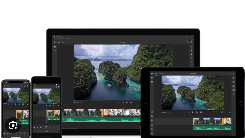 Adobe Premiere Rush on multiple devices.